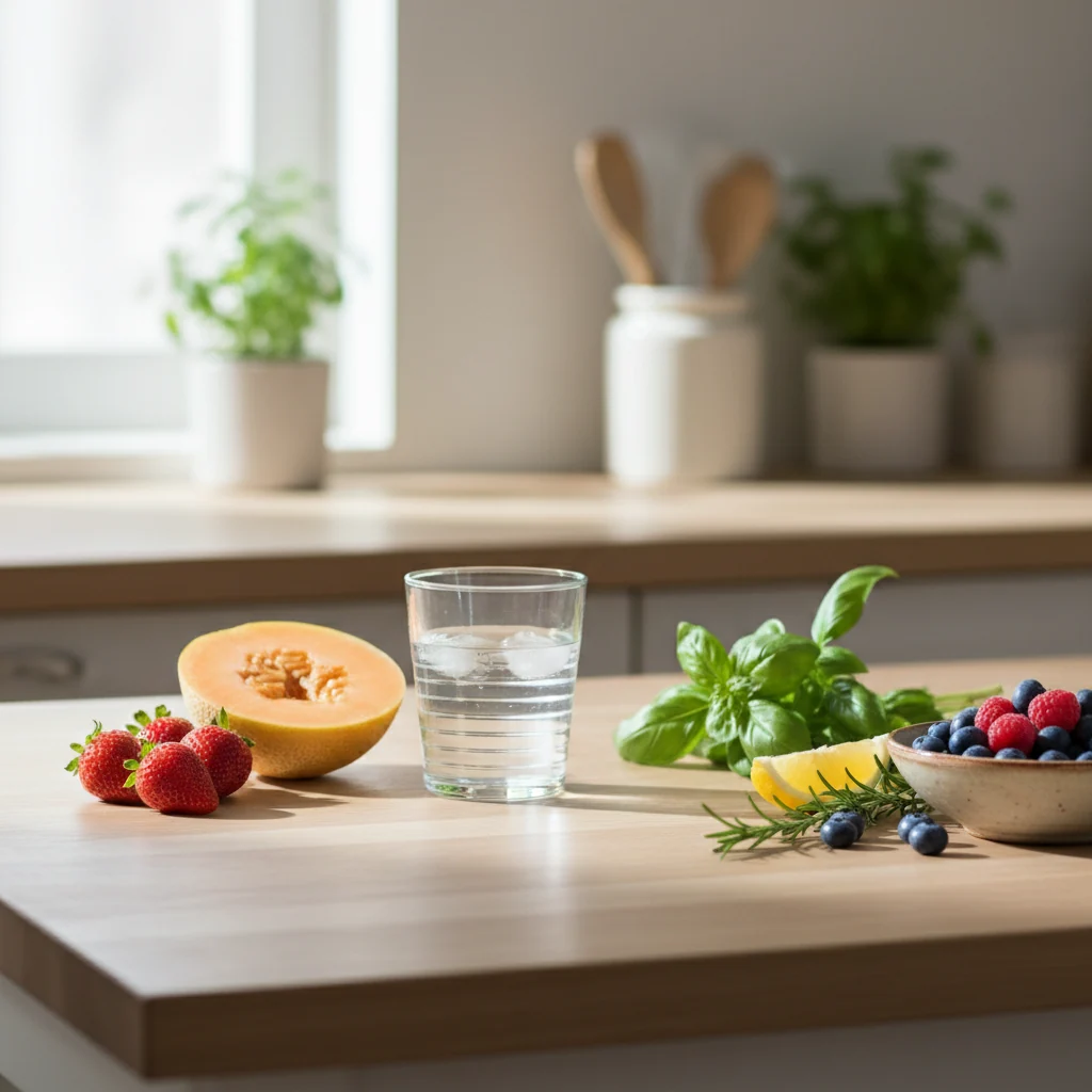Person enjoying a morning coffee at a bright kitchen table - morning coffee wellness routine with Wellaray Coffee